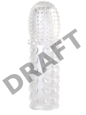 Насадка рельефная TOYFA, TPE, прозрачный, 13,5 см