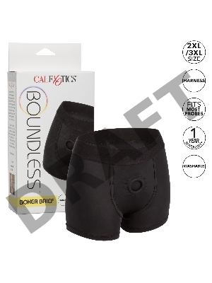 Черные трусы-боксеры BOUNDLESS BOXER BRIEF HARNESS S/M