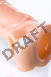 Насадка Toyfa XLover, для увеличения размеров с вибрацией, TPR, телесный, 18,5 см