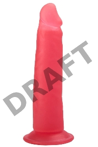 Розовый фаллоимитатор на подошве в виде присоски - 16,5 см.