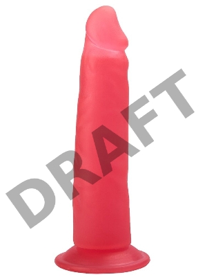 Розовый фаллоимитатор на подошве в виде присоски - 16,5 см.