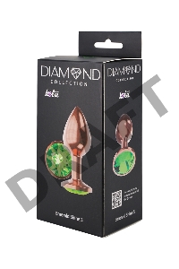 Пробка цвета розового золота с лаймовым кристаллом Diamond Emerald Shine S - 7,2 см.