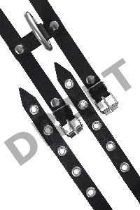 Оковы однослоиные из двух ремешков Pecado BDSM, натуральная кожа, черные