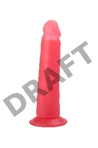 Розовый фаллоимитатор на подошве в виде присоски - 16,5 см.