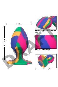 Яркая анальная пробка Cheeky Medium Tie-Dye Plug - 7,5 см.