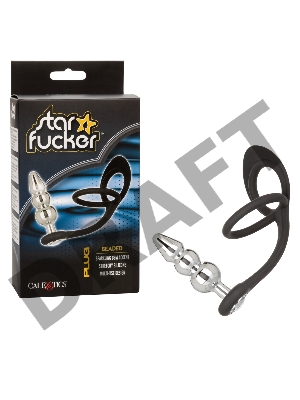 Анальная елочка с эрекционным кольцом STARFUCKER BEADED PLUG