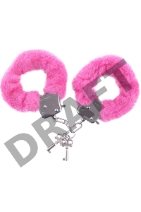 Наручники TOYFA Theatre, меховые, розовые, 28 см.