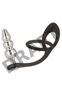 Анальная елочка с эрекционным кольцом STARFUCKER BEADED PLUG