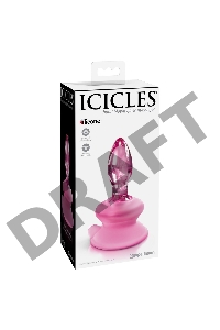 Стеклянная пробка с силиконовой присоской, розовая