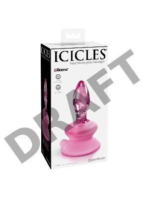 Стеклянная пробка с силиконовой присоской, розовая