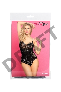 Боди Candy Girl Glitter со стразами черное, OS