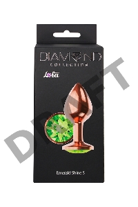 Пробка цвета розового золота с лаймовым кристаллом Diamond Emerald Shine S - 7,2 см.