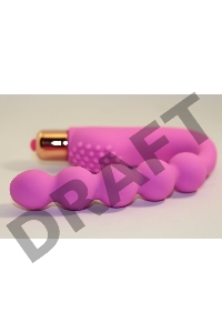 Розовый силиконовый вибромассажер в форме подковы