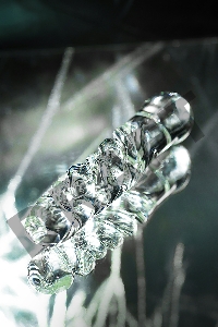 Накопитель Двусторонний фаллоимитатор Sexus Glass, стекло, прозрачный, 16 см