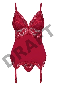 Корсаж с кружевными вставками и стринги черные 810-COR-1 (Obsessive)