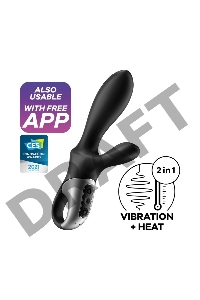 Черный анальный вибратор Heat Climax+ с функцией нагрева - 20,6 см.