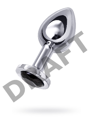 Анальная втулка Metal by TOYFA, металл, серебряная, с черным кристаллом, 10 см, Ø 4 см, 360 г