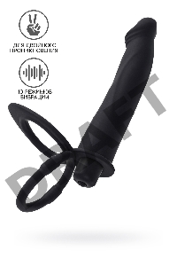Насадка на пенис для двойного проникновения Black&Red by TOYFA, силикон, чёрная, 19 см