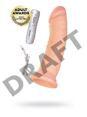 Реалистичный вибратор TOYFA RealStick Elite Vibro, TPR, телесный, 7 режимов вибрации, 20 см