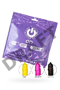 Презервативы On, fruit, color, ассорти, аромат, 18,5 см, 5,4 см, 15 шт.