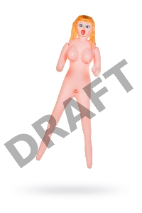 Кукла надувная Dolls-X by TOYFA Olivia, блондинка, с тремя отверстиями, кибер вставка: вагина-анус