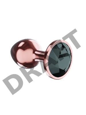 Пробка цвета розового золота с черным кристаллом Diamond Jet Shine L - 8,3 см.