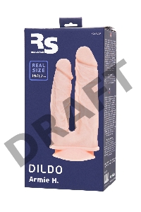 Фаллоимитатор для двойного проникновения RealStick Silicone Armie H, сайлекспан, телесный, 19 см