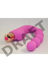 Розовый силиконовый вибромассажер в форме подковы