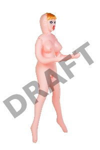 Кукла надувная Dolls-X by TOYFA Olivia, блондинка, с тремя отверстиями, кибер вставка: вагина-анус