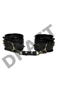 Черные наручники из эко-кожи