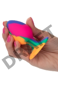 Яркая анальная пробка Cheeky Medium Tie-Dye Plug - 7,5 см.
