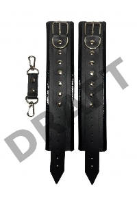 Черные наручники из эко-кожи