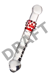 Двусторонний фаллоимитатор Sexus Glass, стекло, прозрачный, 22 см