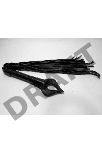 Черная кожаная плеть Пиковая Дама - 60 см.