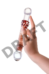 Двусторонний фаллоимитатор Sexus Glass, стекло, прозрачный, 22 см