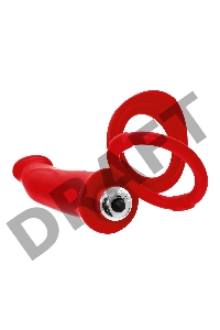 Насадка на пенис для двойного проникновения Black&Red by TOYFA, силикон, красная, 19 см