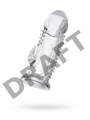 Насадка на пенис TOYFA, TPE, прозрачная, 13,5 см