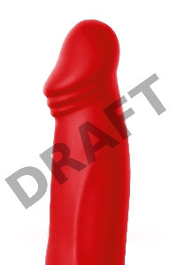 Насадка на пенис для двойного проникновения Black&Red by TOYFA, силикон, красная, 19 см
