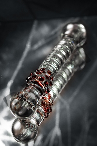 Двусторонний фаллоимитатор Sexus Glass, стекло, прозрачный, 22 см