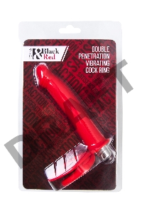 Насадка на пенис для двойного проникновения Black&Red by TOYFA, силикон, красная, 19 см