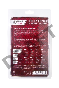 Насадка на пенис для двойного проникновения Black&Red by TOYFA, силикон, красная, 19 см