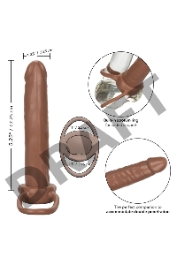 Коричневая насадка для двойного проникновения Accommodator Dual Penetrator - 13,2 см.