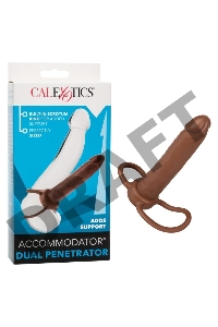 Коричневая насадка для двойного проникновения Accommodator Dual Penetrator - 13,2 см.