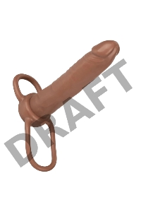 Коричневая насадка для двойного проникновения Accommodator Dual Penetrator - 13,2 см.