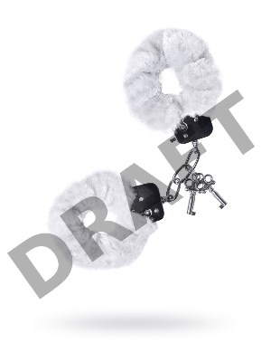 Наручники TOYFA Theatre, меховые, белые, 28 см.