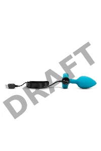 Бирюзовая анальная вибровтулка с кристаллом Vibrating Jewel Plug S/M - 10 см.