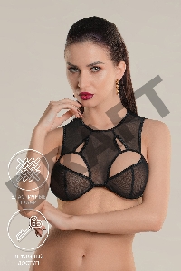 Бралетт Waname Delicacy c фигурными вырезами черный (42-44)