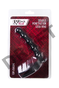 Насадка на пенис для двойного проникновения Black&Red by TOYFA, силикон, черная, 19,5 см