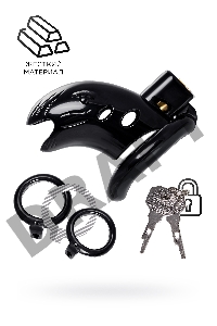 Пояс верности мужской Black&Red by TOYFA, ABS пластик, черный, 10 см