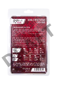 Насадка на пенис для двойного проникновения Black&Red by TOYFA, силикон, черная, 19,5 см